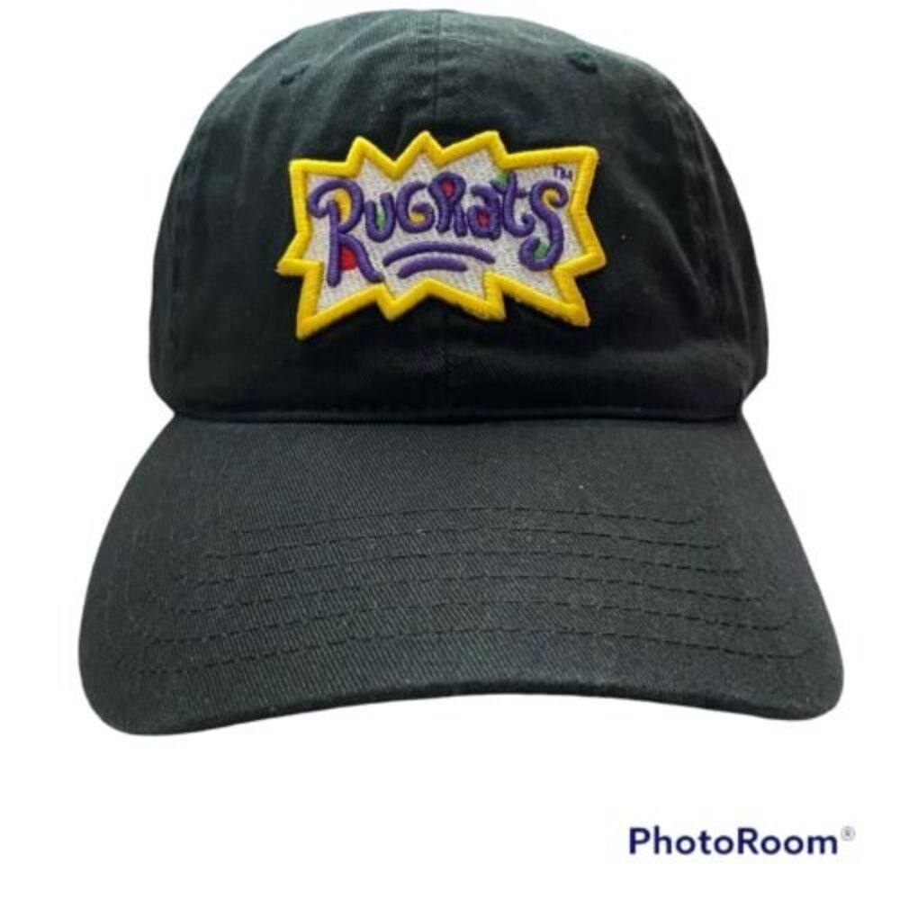 Rugrats Black Adjustable Strap Dad Hat Nickelodeon OSFM Concept One NWT